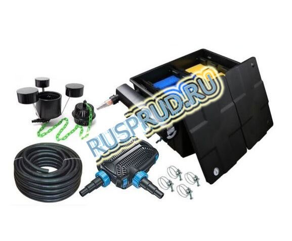 КОМПЛЕКТ ПРОТОЧНОЙ ФИЛЬТРАЦИИ ДЛЯ ПРУДА НА 50 М3 GRECH CBF 550 SET 2 СО СКИММЕРОМ