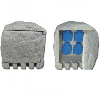 Декоративная садовая розетка в виде камня